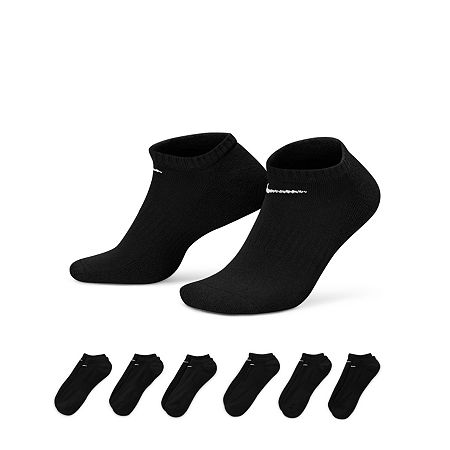 Nike Everyday Cushioned 6 Pair Big and Tall No Show Socks Unisex Adult, X-large, Black