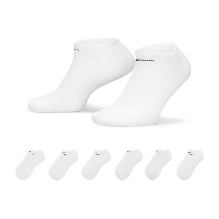 Nike Everyday Cushioned Unisex Adult Multi-Pack 6 Pair No Show Socks, X-large, White