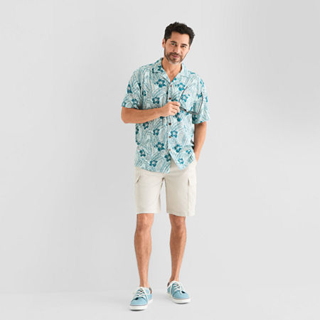 St. John's Bay Mens 10" Stretch Fabric Cargo Short, 34, Beige