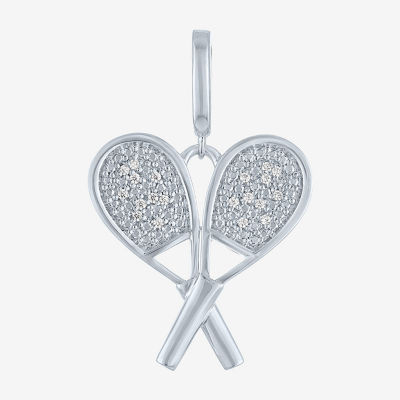 Charmed by Diamond Addiction Tennis (Si2-I1 /G-H) Womens Diamond Accent Lab Grown White Diamond Accent 14K Gold Over Silver Pendant