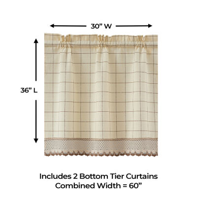 Sweet Home Collection Adirondack 2-pc. Rod Pocket Window Tier