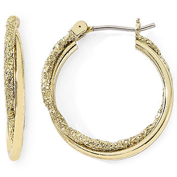 Monet® Gold-Tone Small Twist Hoop Earrings, Color: Gold - JCPenney