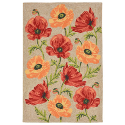 Liora Manne Ravella Icelandic Poppies Floral Hand Tufted Indoor Outdoor Rectangular Accent Rug