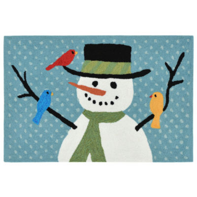 Liora Manne Frontporch Snowman And Friends Hand Tufted Rectangular Rugs & Floor Coverings Indoor Outdoor Accent Rugs