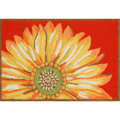 Liora Manne Frontporch Sunflower Hand Tufted Rectangular Rugs & Floor Coverings Indoor Outdoor Floral Accent