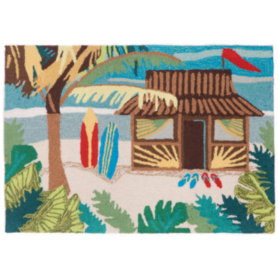 Liora Manne Frontporch Tiki Hut Hand Tufted Rectangular Rugs & Floor Coverings Indoor Outdoor Accent Rugs