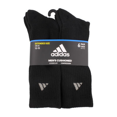 adidas Cushioned Mens 6 Pair Big and Tall Crew Socks