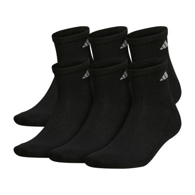 adidas 6 Pair Big and Tall Quarter Ankle Socks Mens