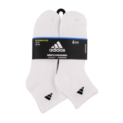 adidas 6 Pair Big and Tall Quarter Ankle Socks Mens