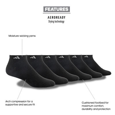 adidas Mens 6 Pair Low Cut Socks