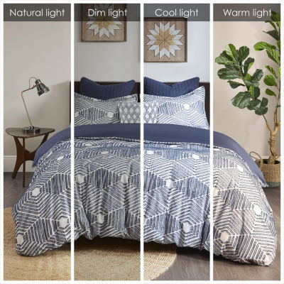 INK+IVY Ellipse 3pc Cotton Jacquard Duvet Cover Set