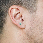 Genuine Green Malachite Sterling Silver 7.3mm Stud Earrings