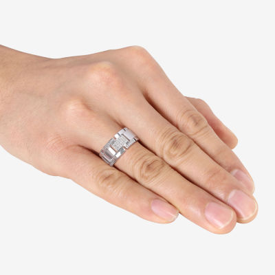 Mens 1/4 CT. T.W. Natural White Diamond Sterling Silver Fashion Ring