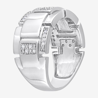 Mens 1/4 CT. T.W. Natural White Diamond Sterling Silver Fashion Ring