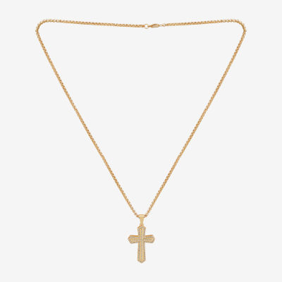 Mens Cubic Zirconia Stainless Steel Cross 2-pc. Jewelry Set