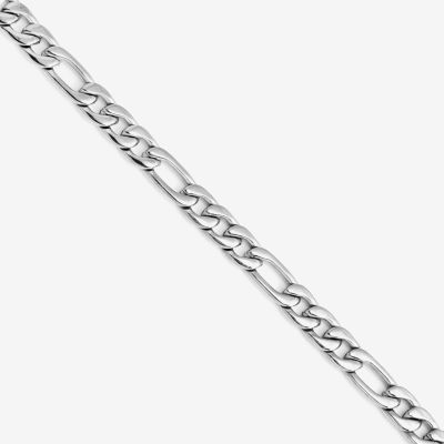 Stainless Steel 11 Inch Solid Figaro Chain Bracelet