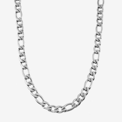Stainless Steel 24 Inch Figaro Chain Necklace