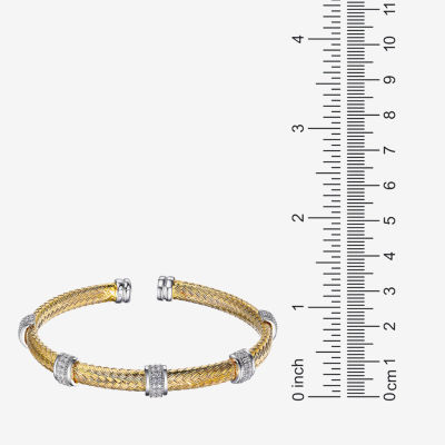 Paris 1901 By Charles Garnier Womens Cubic Zirconia 18K Gold Over Silver Cuff Bracelet