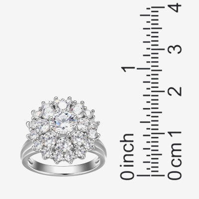 Womens 5 3/4 CT. T.W. Cubic Zirconia Sterling Silver Round Cocktail Ring