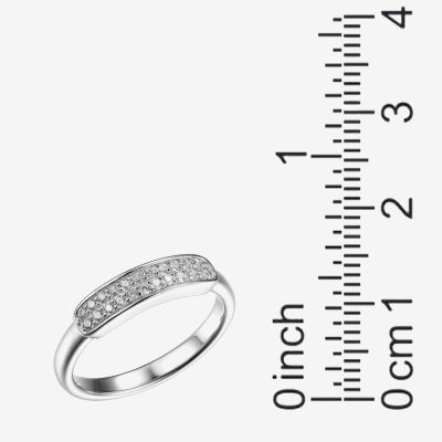 Womens 1/4 CT. T.W. Cubic Zirconia Sterling Silver Oblong Cocktail Ring