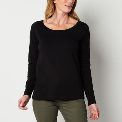 St john's bay shop women's long sleeve shirts