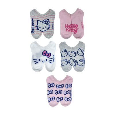 Womens Multi-Pack 5 Pair Hello Kitty Low Cut Socks