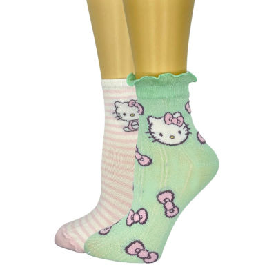 Pair Hello Kitty Crew Socks Womens