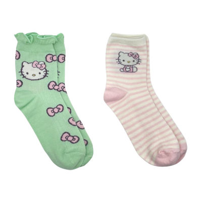 Pair Hello Kitty Crew Socks Womens