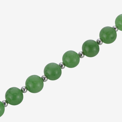 Sterling Silver Jade Bead Bracelet