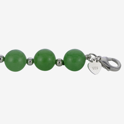 Sterling Silver Jade Bead Bracelet