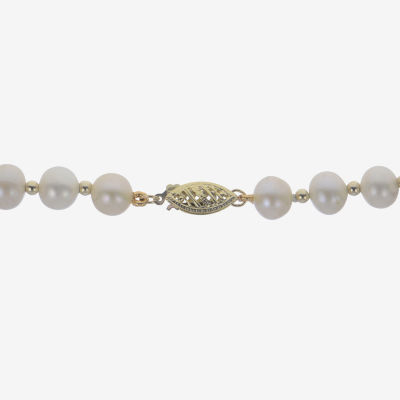 7-7.5Mm Cultured Freshwater Pearl Sterling Silver Necklace