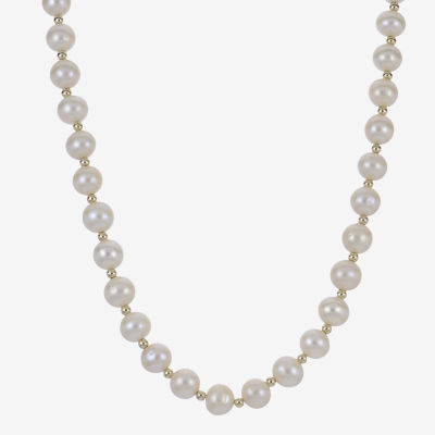 7-7.5Mm Cultured Freshwater Pearl Sterling Silver Necklace