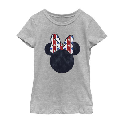 Disney Collection Little & Big Girls Crew Neck Short Sleeve Minnie Mouse Graphic T-Shirt