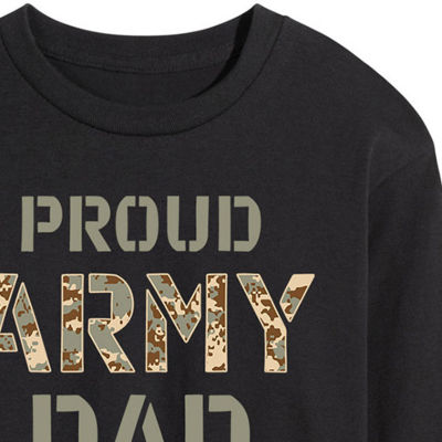 Mens Long Sleeve Proud Army Dad Graphic T-Shirt