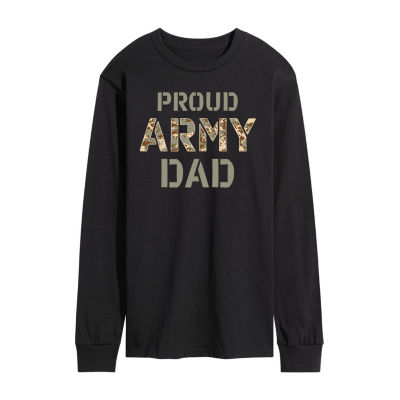 Mens Long Sleeve Proud Army Dad Graphic T-Shirt