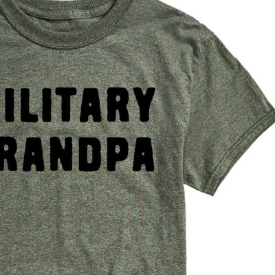 Mens Short Sleeve Military Grandpa Graphic T-Shirt