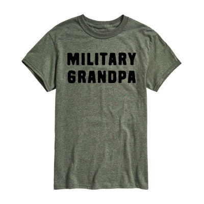 Mens Short Sleeve Military Grandpa Graphic T-Shirt