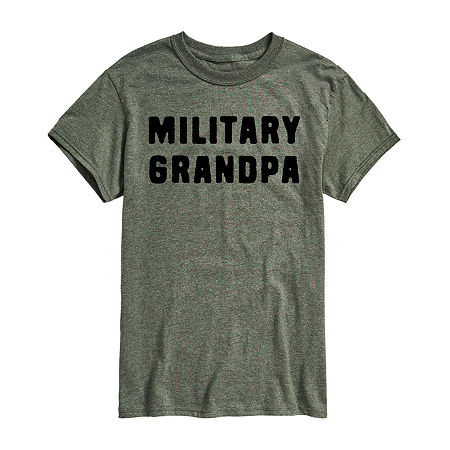 Mens Short Sleeve Military Grandpa Graphic T-Shirt, Xx-large, Green