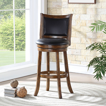 Bristol Upholstered Swivel Bar Stool, One Size, Brown