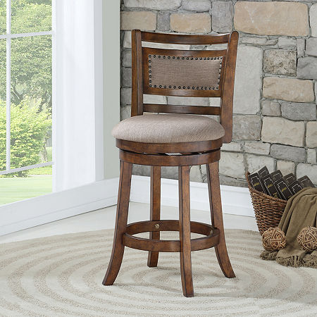 Aberdeen Counter Height Upholstered Swivel Bar Stool, One Size, Brown