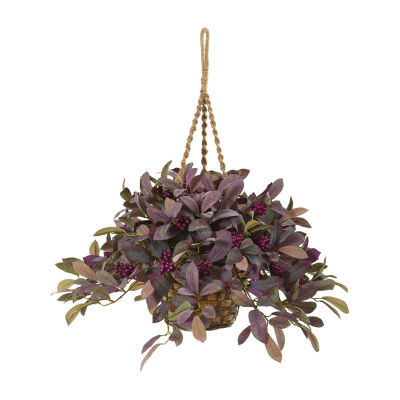 Nearly Natural 28in Purple Faux Laurel Berry Artificial Plant