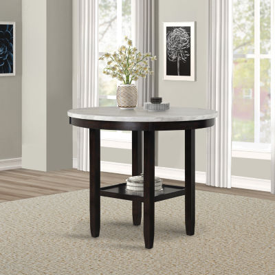 Celeste Round Faux Marble-Top Dining Table