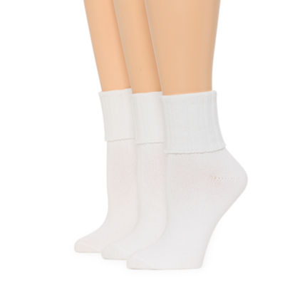 Mixit Essentials Thick Rib 3 Pair Turncuff Socks Womens