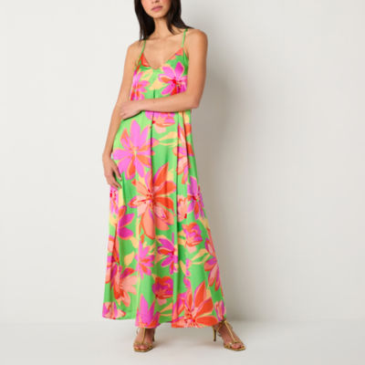 Be by CHETTA B Womens Sleeveless Floral Maxi Dress, Color: Green Multi ...