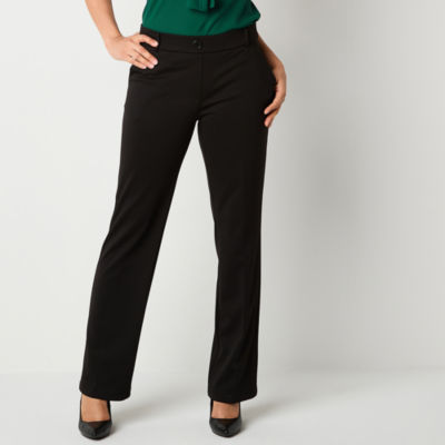 Black Label by Evan-Picone Pull-On Womens Ponte Straight Fit Suit Pants