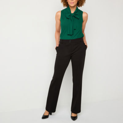 Black Label by Evan-Picone Pull-On Womens Straight Fit Suit Pants
