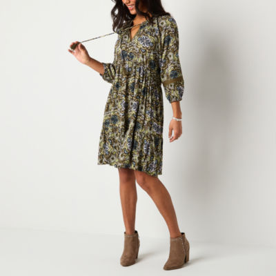 Frye and Co. Womens 3/4 Sleeve Empire Waist Dress