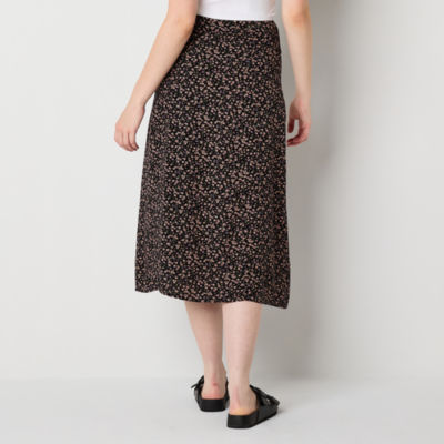 Arizona Womens Midi Full Skirt-Juniors