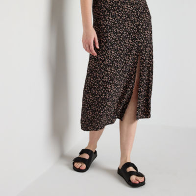 Arizona Womens Midi Full Skirt-Juniors