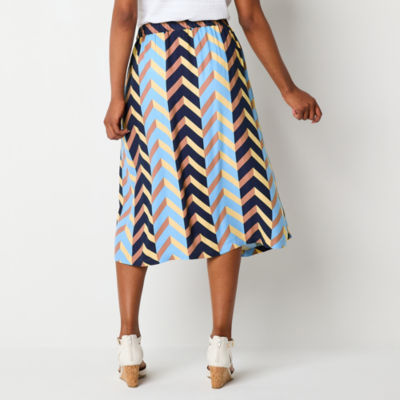 Liz Claiborne Womens Mid Rise Midi Full Skirt